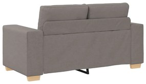 Conjunto de Sofá de 3 Peças com Almofadas em Tecido Taupe