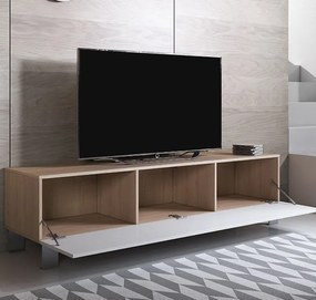 Mueble TV modelo Leiko H2 (160x42cm) color sonoma y blanco con patas d