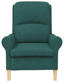 Poltrona Moderna Verde Escuro Tecido, Madeira Padrão Ergonómica