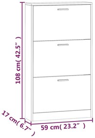 Sapateira 59x17x108 cm derivados de madeira branco