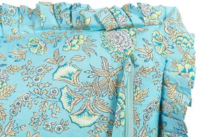 Almofada decorativa com padrão de flores em algodão azul 45 x 45 cm AMOENA Beliani