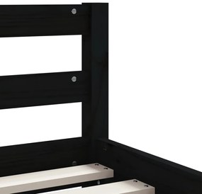 Estrutura cama infantil c/ gavetas 90x200 cm pinho maciço preto
