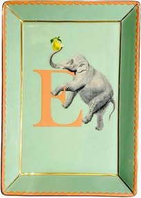 Bandeja decorativa em porcelana fine bone china Elephant