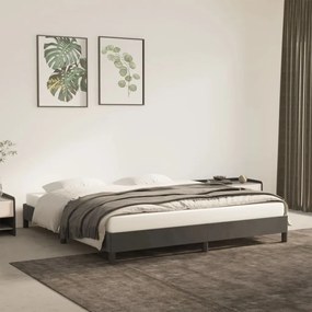 Estrutura de cama sem colchão 160x200 cm veludo cinzento-escuro