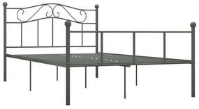 Estrutura de cama 160x200 cm metal cinzento