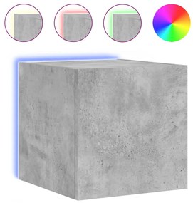 Móveis de parede para TV com luzes LED 2 pcs cinzento cimento