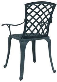 Cadeiras de jardim 2 pcs alumínio fundido verde