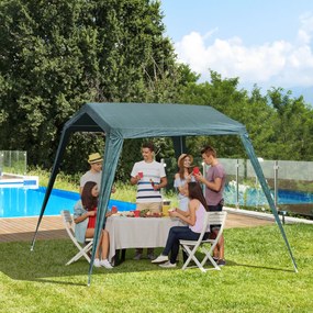 Outsunny Tenda Desmontável para Jardim com Tubo de Aço Tenda para Campismo Exterior 330x240x215 cm Verde