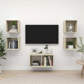 vidaXL 5 pcs conjunto móveis de TV derivados madeira carvalho sonoma