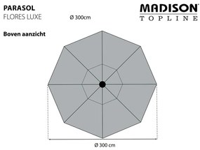 Guarda-sol de jardim Flores Luxe 300 cm redondo cinzento