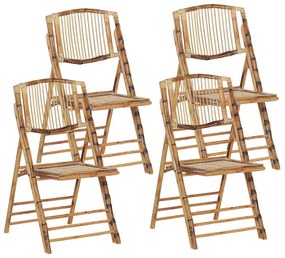 Conjunto de 4 cadeiras de jantar em madeira castanha TRENTOR Beliani