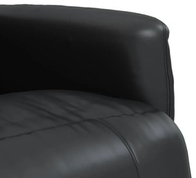 Cadeira reclinável com apoio de pés couro artificial preto