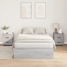 Cama de Armazenamento vidaXL Cinza Sonoma 120x190 cm