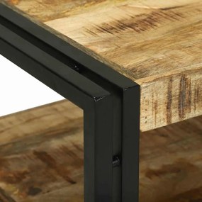 Mesa de Café 120x50x38 cm Madeira Sólida Rústica de Mangueira