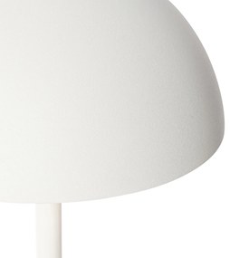 LED Candeeiro de mesa exterior Cogumelo branco recarregável 3 níveis de intensidade - Keira Moderno