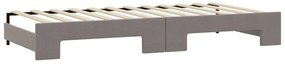 Sofá-cama c/ gavetão/colchões 80x200cm tecido cinza-acastanhado