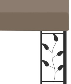 Gazebo de parede 3x3x2,5 m cinzento-acastanhado