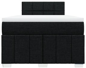 Cama boxspring com colchão 120x190 cm tecido preto
