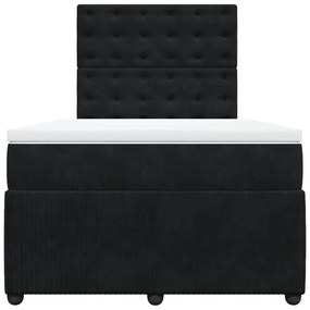 Cama boxspring com colchão 120x190 cm veludo preto