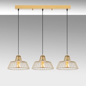 Chandelier Hakcu – Dourado Brilhante – 100 x 30 x 116 cm