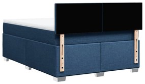 Cama com molas/colchão 140x200 cm tecido azul