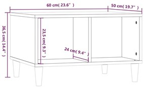 Mesa de centro 60x50x36,5 cm derivados de madeira cinza sonoma