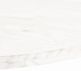 Tampo de mesa oval 90x45x2,5 cm madeira de pinho maciça branco