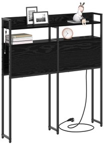 Cabeceira de armazenamento Carvalho preto 80 cm