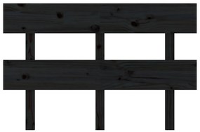 Cabeceira de cama 124x3x81 cm pinho maciço preto