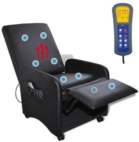 Cadeira de massagens couro artificial preto