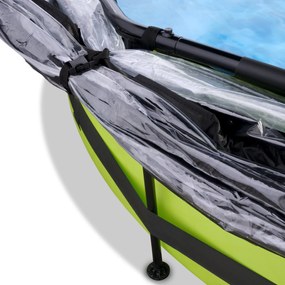 Piscina redonda Lime ø300x76cm com bomba de filtragem e cobertura - Verde