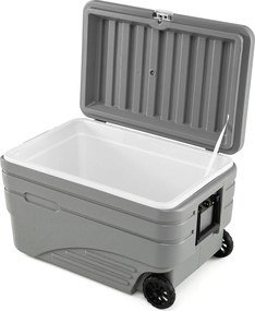 Geleira Térmica Portátil, 76 x 47 x 44,5 cm, Grande Capacidade de 98 L, Cinzento