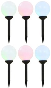 vidaXL Candeeiro solar de exterior LED 6 pcs esférico 20 cm RGB