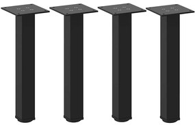 Pés para mesa de centro 4 peças, preto, 42-44 cm, aço