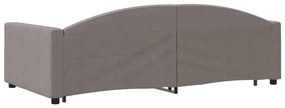 Sofá-cama com gavetão 100x200 cm tecido cinzento-acastanhado