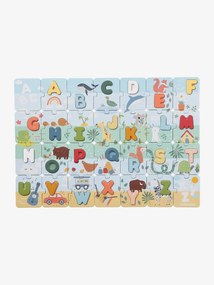 Puzzle abecedário 2 em 1, em madeira FSC® e cartão branco