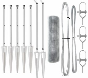 Conjunto de Postes de Cerca Conjunto de 2 Aço Galvanizado 10 x 1 m