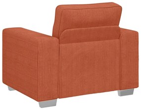Poltrona 60 cm tecido corduroy laranja vermelho