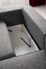 Sofá-Cama de Canto Pırlo – Cinzento Escuro – 260x78x170 cm