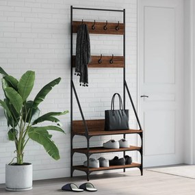 vidaXL Bengaleiro c/ arrumação calçado 72x34x184 cm carvalho castanho