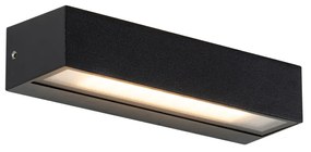 Candeeiro de parede moderno preto com LED IP65 - Steph Moderno