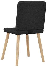 Cadeiras de jantar 4 pcs tecido preto