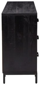 Aparador 110x35x70 cm pinho maciço preto
