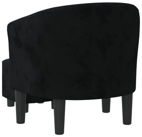 Poltrona com apoio de pés veludo preto