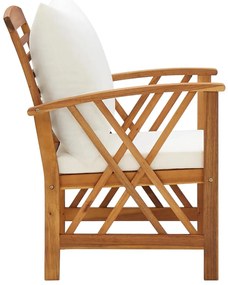 4 pcs conj. lounge jardim c/ almofadões madeira acácia maciça