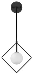 Candeeiro de Parede Geometri – Preto e Branco – 24 x 15 cm