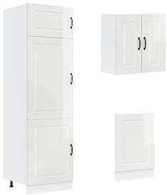 8 peças armário de cozinha conjunto Kalmar branco brilhante
