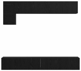 Conjunto de móvel de TV 5 pcs Carvalho Preto 100 x 30 x 30 cm
