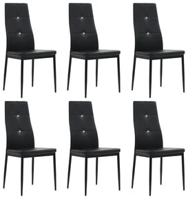 vidaXL Cadeiras de jantar 6 pcs couro artificial preto