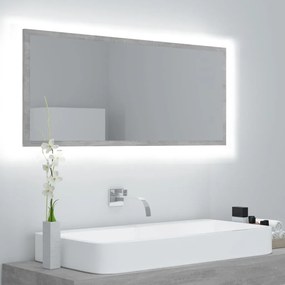 Espelho casa de banho LED 100x8,5x37 cm contrapl. cinza cimento